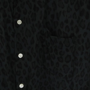 ヌワールファブリック Noir Fabrick オープンカラーシャツ カジュアル 半袖 ヒョウ柄 レオパード柄 M 黒 ブラック カーキ /SI30 メンズの画像4