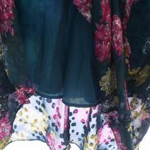 バンヤードストーム BARNYARDSTORM フレアスカート マキシ ロング 花柄 刺繍 1 M 緑 グリーン /AT2 レディース_画像7