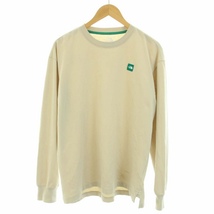 THE NORTH FACE MINI LOGO LIS R/TEE ロンT トレーナー クルーネック 長袖 ロゴワッペン L ベージュ 緑 NT7TN00L メンズ_画像1