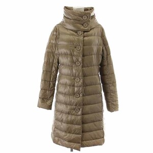  hell noHERNO down coat long high‐necked stand-up collar 40 S beige /YI12 lady's 