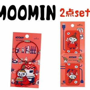 MOOMIN ムーミン　アクリルキーホルダー＆マルチバンド　リトルミイ　2点セット　ミィ　キーリング　新品　レッド