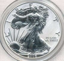 【寺島コイン】　アメリカ　1ドル銀貨（ウォーキングリバティ/イーグル）　リバースプルーフ　2006-P　PR69　[ PCGS ]_画像3