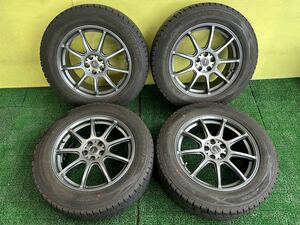 225/60R17 2019年スダットレス DUNLOP WINTER MAXX タイヤアルミセット　5穴PCD100 ET+50 17×7J ハブ67mm