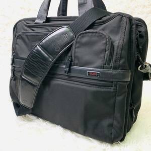 【A4・PC収納】TUMI トゥミ 2WAY ビジネスバッグ ブリーフケース ショルダー ハンド 黒 多機能 大容量 拡張 レザー 旅行 出張 営業 通勤