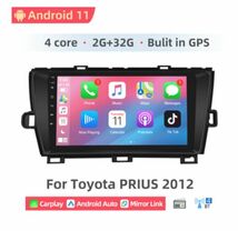 9インチ適用2012 プリウス 専用 パネル iPhone CarPlay Android 11 ナビ ディスプレイオーディオ 新品 AHDカメラ付 2G/32G Xoh031_画像1