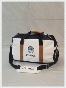 ★★★041 MALBON 旅行鞄　 PU,1.5KG,50*30*25 ゴルフボストンバッグ white