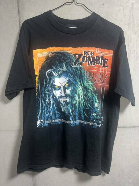 90s ROB ZOMBIE HELLBILLY DELUXE ロブ・ゾンビ ヴィンテージ Tシャツ ロック XL SATAN-O-PHONIC WINTER LAND WHITE ZOMBIE ホワイトゾンビ