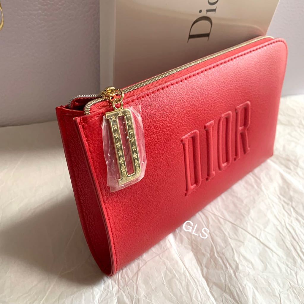 極希少】Christian Dior クラッチバッグ レザー ロゴ金具 レッド-