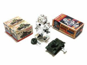 Xア342◇青木商会 シルバーロボット ヨネザワ ダイヤモンドポケットシリーズ No.6 対空戦車 発火玩具 // 計2点 //【全国発送OK】現状渡し