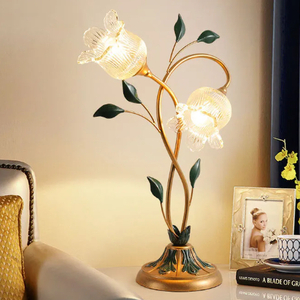 テーブル ランプ 花 LED フラワー 薔薇 ガラス 照明 ライト 卓上 スタンド サイド 間接 インテリア 装飾 寝室 ベッド リビング オブジェ
