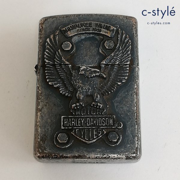 ジッポ 希少 ハーレー レジェンド オイルライター ダブルイヤー-