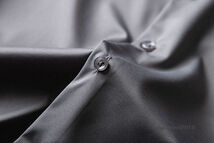 P284/48A(M程度)新品◆シルク混 高品質 長袖 メンズ ビジネス カジュアル薄手シャツ/グレー_画像7