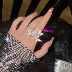  Korea also great popularity *.. Kirakira bi shoe ring gothic lock van gya ring fashion ring 