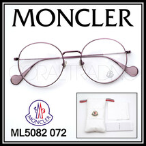 23427★新品本物！MONCLER ML5082 072 シャイニーピンク パープル モンクレール メタルフレーム ラウンドシェイプ 丸メガネ クリングス仕様_画像1