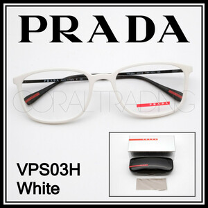 23442★新品本物！PRADA VPS03H ホワイト/ブラック プラダ ウェリントンシェイプ メガネフレーム レディース メンズ 男女兼用 眼鏡