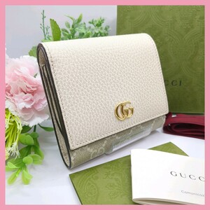 新品級 GUCCI グッチ ミディアムウォレット 折り財布 GG 現行品 日本限定