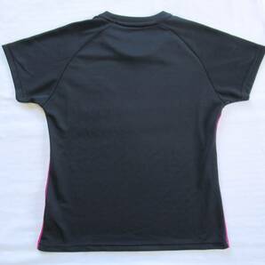 ヒュンメル 半袖Tシャツ ラウンドネック トップス スポーツウェア レディース Mサイズ ブラックxピンク hummelの画像3