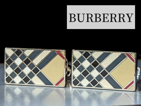 ◆BURBERRY カフス　チェック　No.839◆