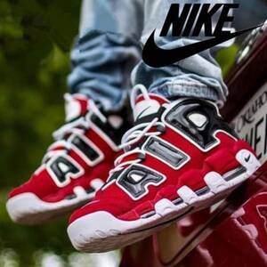 NIKE ナイキ AIR MORE UPTEMPO (GS) VARSITY RED/WHITE-BLACK エア モアアップテンポ バーシティ レッド ハイカット スニーカー 靴　28cm