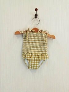 ap7740 0 бесплатная доставка новый товар Rylee + Crulai Lee and Crew baby One-piece купальный костюм 6-12M 70cm соответствует хаки серебристый жевательная резинка эластичность UV cut 