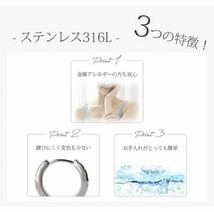 ピアス ステンレス ピンクゴールド色 ダブルフープピアス リング 輪 普段使い 金属アレルギー対応 アクセサリー レディース ギフト_画像4