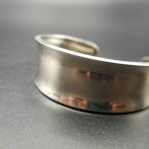  modern simple 925 silver Vintage cuff bracele silver skill 18g wide bangle tapered .. not design R8-J