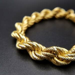  rare MILOR Italy Vintage BRONZO ITALIA rope chain bracele 53g Gold finishing cable twist R9-C