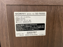 【美品】SONY スピーカーシステム SS-F6000 ブラウン シリアル連番 現状品 直接引取/2個口発送/自社配送_画像4