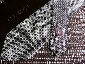 ☆状態並N☆6446■グッチ【GUCCI】 総ＧＧロゴ柄 ネクタイ