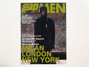 【送料込み・即決】gap PRESS MEN｜VOL.67｜2022-2023 Autumn & Winter MILAN / LONDON / NEW YORK MEN'S COLLECTIONS｜TOブックス