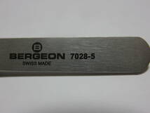 ☆送料込！　レア！　未使用！　ベルジョン　BERGEON　7028-5　スイス製精密ピンセット　スーパーアロイ　完全非磁性　時計修理　時計工具_画像2