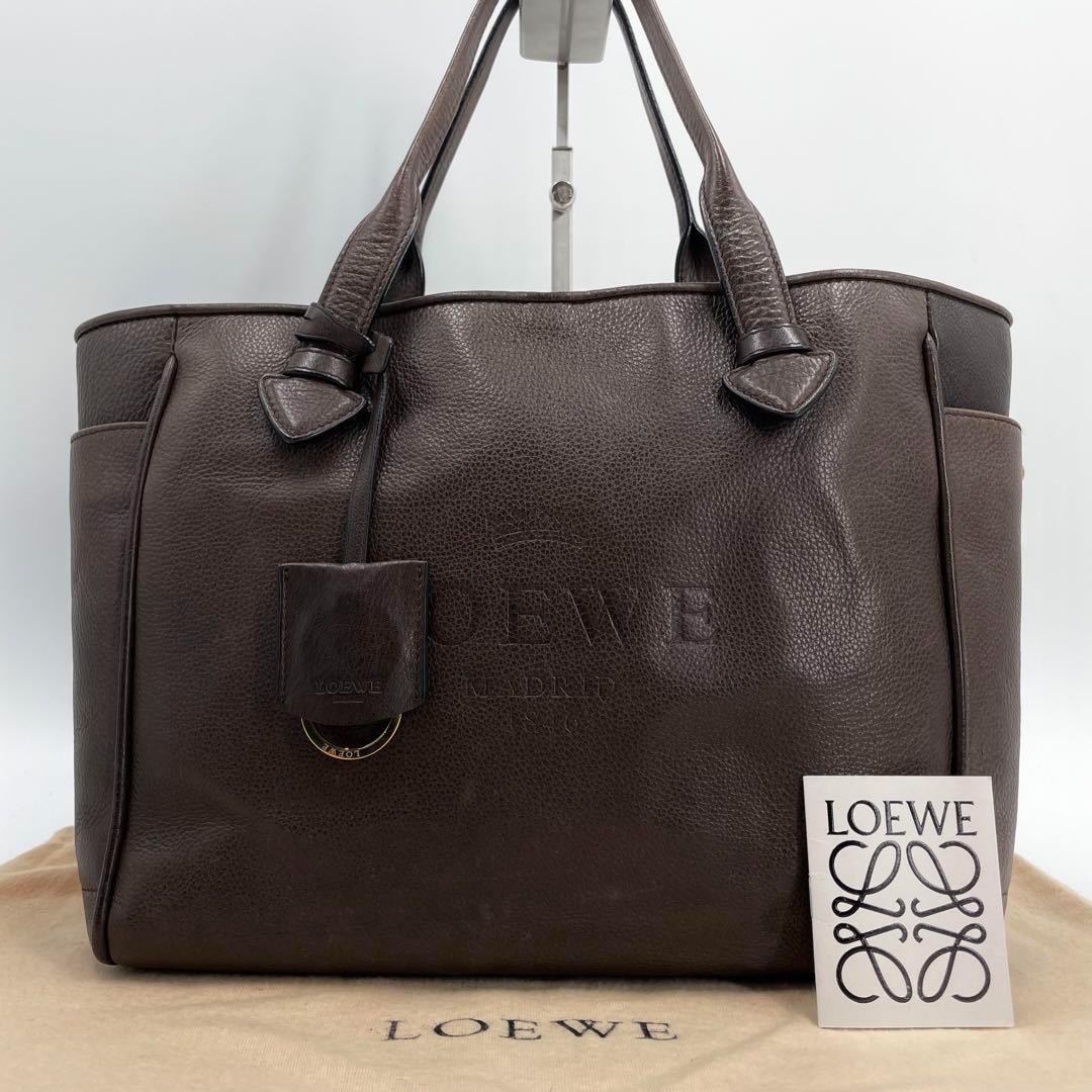 高価値セリー ロエベ 希少✨LOEWE ヘリテージ ダークブラウン系 トート