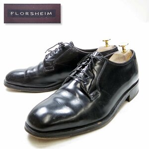 10D表記　28㎝相当　Florsheim　フローシャイム　プレーントゥドレスシューズ　外羽根　ドレスシューズ　革靴　レザー　黒　ブラック/9116