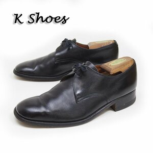 26cm相当　K Shoes　ケーシューズ　英国製　プレーントゥ　外羽根　革靴　レザー　イギリス　ドレスシューズ　ブラック　黒　/U8874