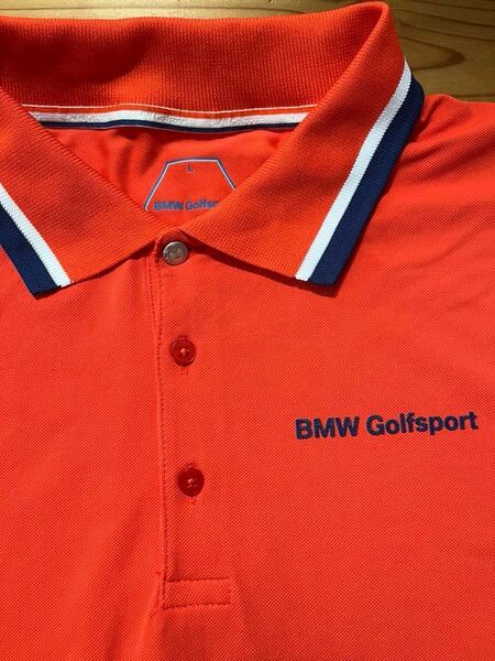 送料込み！BMW Golfsport 半袖ポロシャツ オレンジ Mサイズ 美品 GOLF ゴルフウェア 車 モーターサイクル