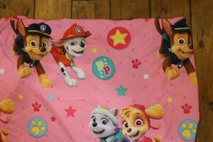 【USEDレア Nickelodeon PAW PATROL 総柄プリント ボックスタイプベッドシーツ】パウ・パトロールアニメキッズ生地リメイク手芸裁縫