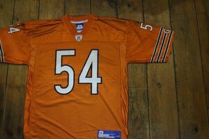 【古着GAME TOPS NFL Reebok CHICAGO BEARS ユニフォームTシャツオレンジ#54】リーボックシカゴベアーズアメフトURLACHER