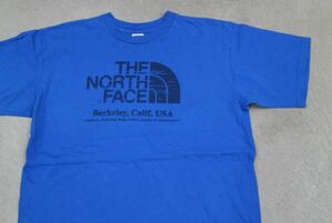 【古着レアTHENORTHFACE大きめサイズロゴグラフィック Tシャツ青L】ノースフェイスアウトドアキャンプ山登り7587