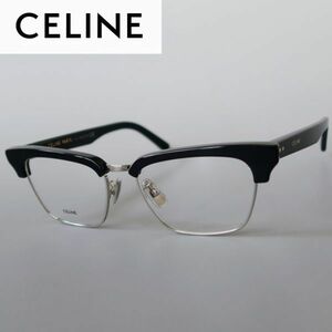 【1円スタート】メガネ セリーヌ メンズ レディース サーモントブロー CELINE ブラック シルバー 新品 眼鏡 ブロー 黒 銀 エディスリマン