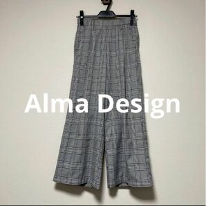 Alma Design 格子柄ワイドパンツ