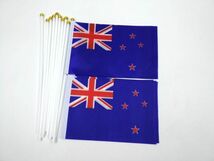 ニュージーランド国旗 ミニフラッグ 10点セット 8号 棒付き_画像1