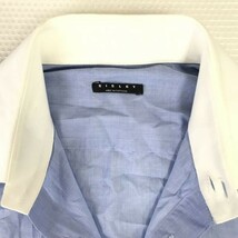 シスレー/SISLEY★長袖クレリックシャツ【Mens size -M/白×青/white×blue】shirt◆BG921_画像3