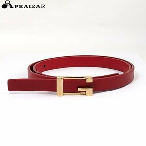  letter pack post service OK GUCCI Gucci G Logo leather belt 70 28 Gold metal fittings red lady's [57796]