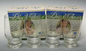 ●《　三ツ矢サイダー　ノベルティ　デュエットグラス　２個　箱付　》　昭和レトロ　アサヒビール株式会社　グラス　コップ　ガラス