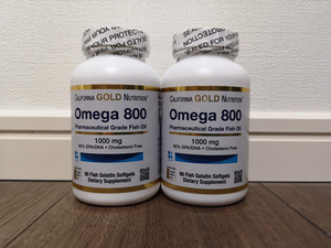 超高級フィッシュオイル EPA/DHA 800mg 180錠（90錠x2個）California Gold Nutrition