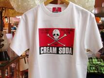 Ｌサイズ白色クリームソーダＴシャツ角ドクロ！新品即決CREAMSODAロックンロールロカビリーブラックキャッツピンクドラゴンマジック_画像2