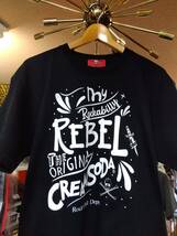 LサイズクリームソーダロカビリーレベルTシャツ黒色！検索CREAMSODAブラックキャッツビスキャッツ怪人二十面相ピンクドラゴン_画像2