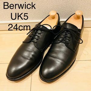 Berwick バーウィック プレーントゥ UK5 ブラック 5383 革靴 ビジネスシューズ