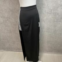 adidas アディダス　マキシスカート　細身　ロングスカート　深いスリット　黒　トレフォイルロゴ　三つ葉　ウェストゴム_画像4