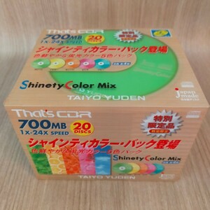 太陽誘電 That's 700MB 1〜24倍速 20枚組 データ用 CD-R 日本製 TAIYO YUDEN　ザッツ 5色 カラー 20 DISCS 【未開封】